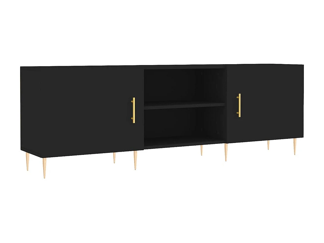 Hermanni  Meuble TV noir 150x30x50 cm bois d'ingénierie