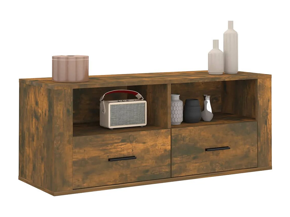 Monster  Meuble TV Chêne fumé 100x35x40 cm Bois d'ingénierie