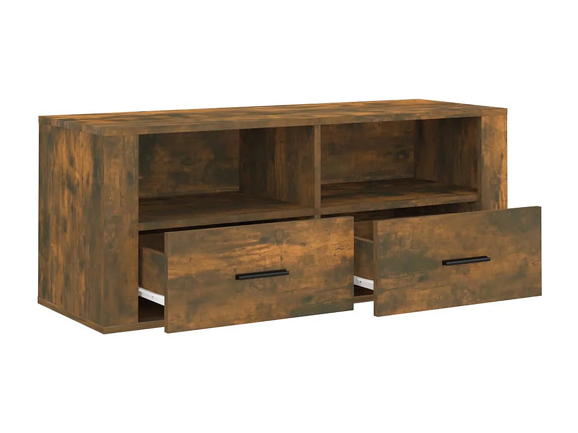 Monster  Meuble TV Chêne fumé 100x35x40 cm Bois d'ingénierie