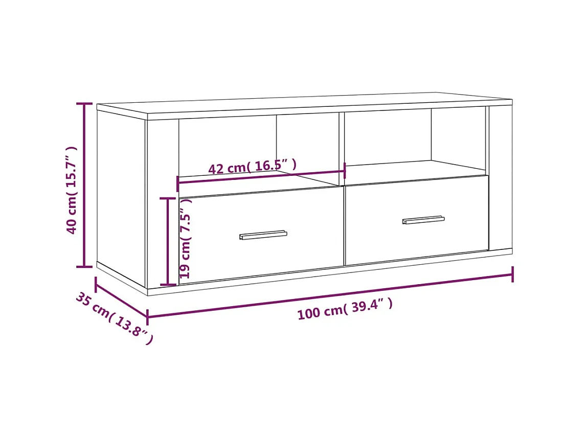 Monster  Mueble para TV madera contrachapada roble ahumado 100x35x40 cm