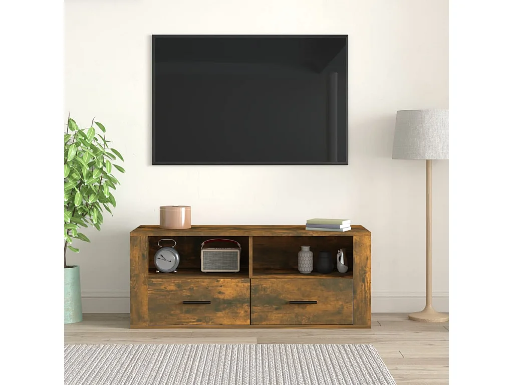 Monster  Meuble TV Chêne fumé 100x35x40 cm Bois d'ingénierie