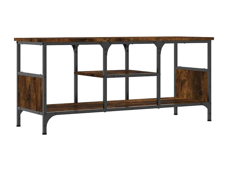 Numa  Tv-meubel 100x35x45 cm bewerkt hout en ijzer gerookt eikenkleur