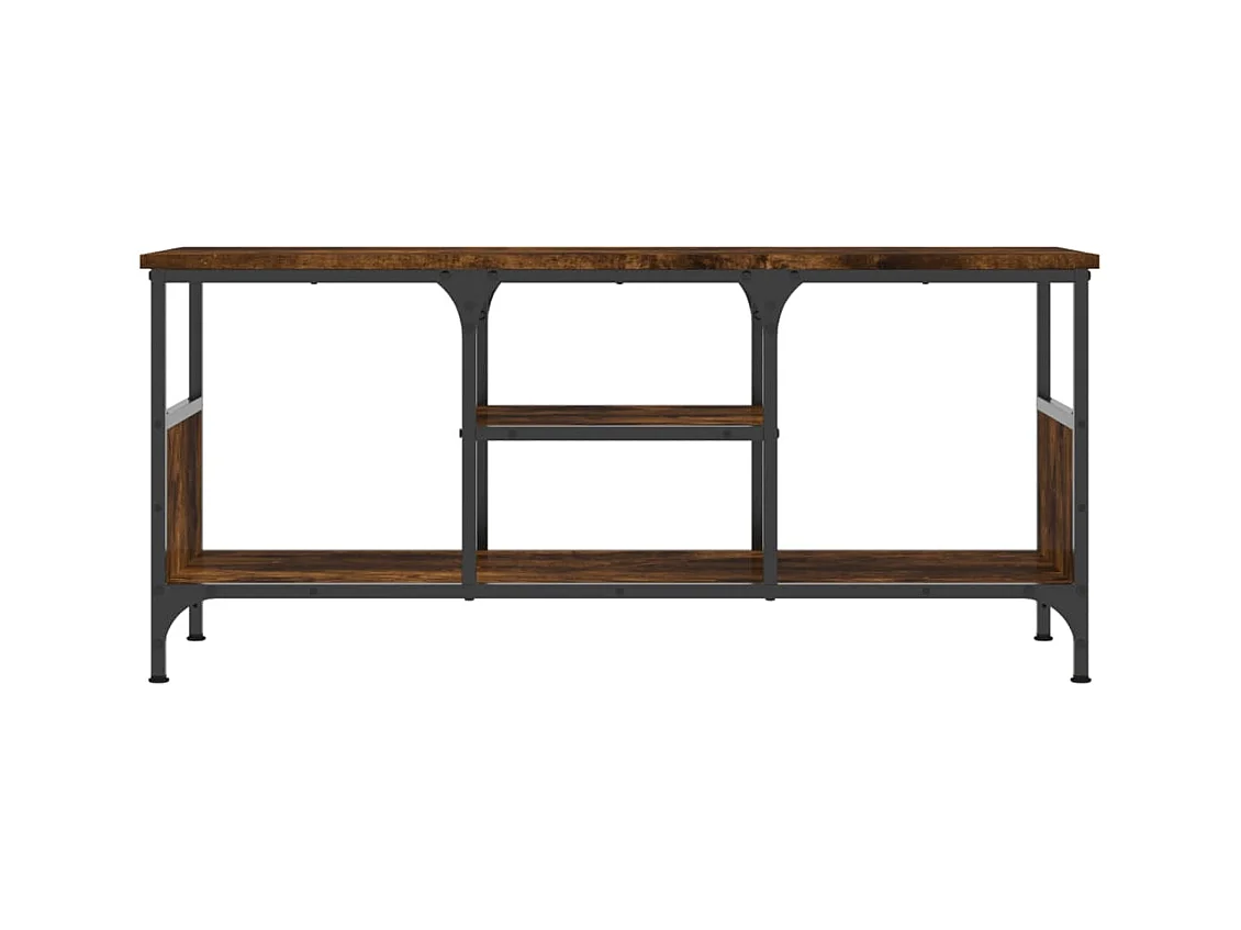 Numa  Tv-meubel 100x35x45 cm bewerkt hout en ijzer gerookt eikenkleur