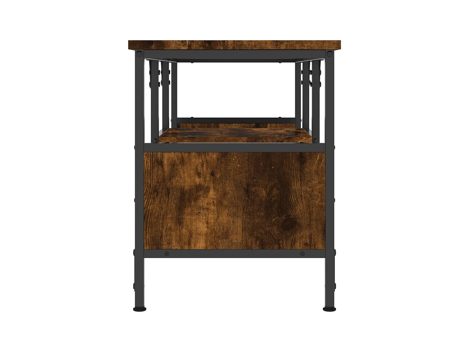 Numa  Tv-meubel 100x35x45 cm bewerkt hout en ijzer gerookt eikenkleur