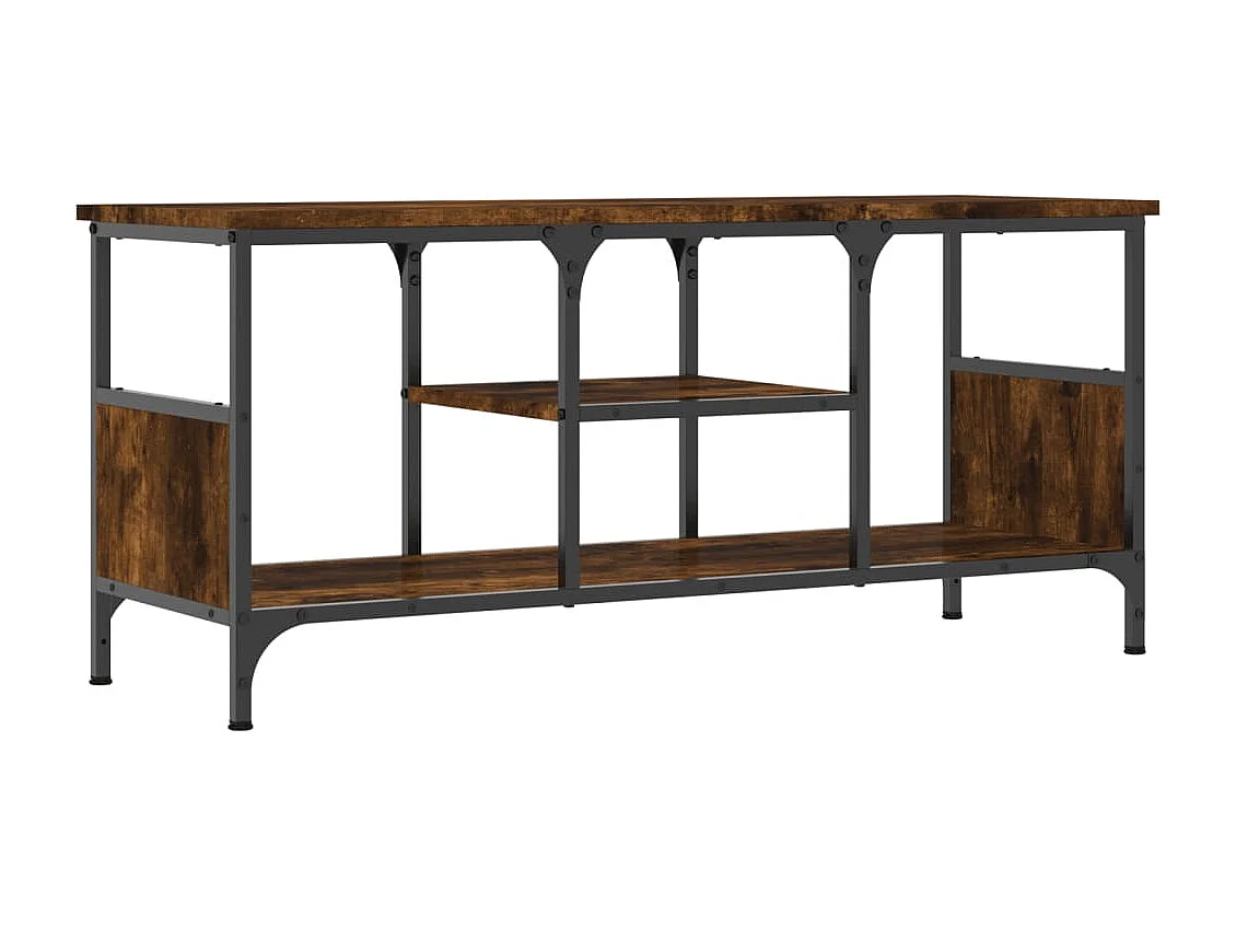Numa  Meuble TV chêne fumé 100x35x45 cm bois d'ingénierie et fer