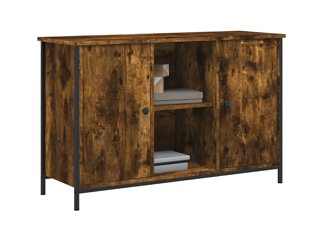 Jacques-Alain  Meuble TV chêne fumé 100x35x65 cm bois d'ingénierie