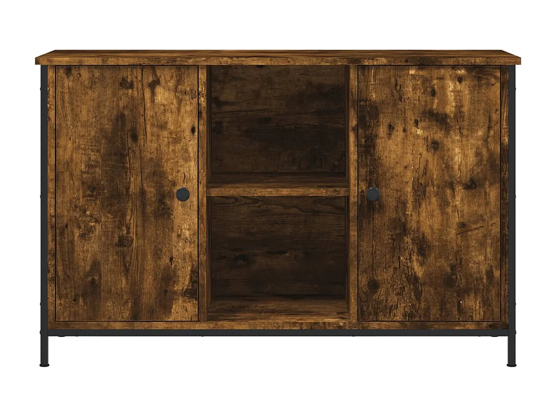 Jacques-Alain  Meuble TV chêne fumé 100x35x65 cm bois d'ingénierie