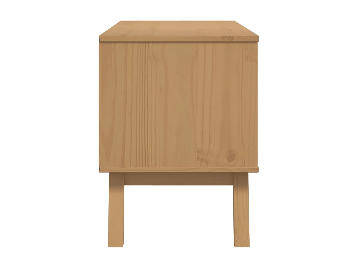 Mykarl  Meuble TV OLDEN gris et marron 114x43x57 cm bois de pin massif