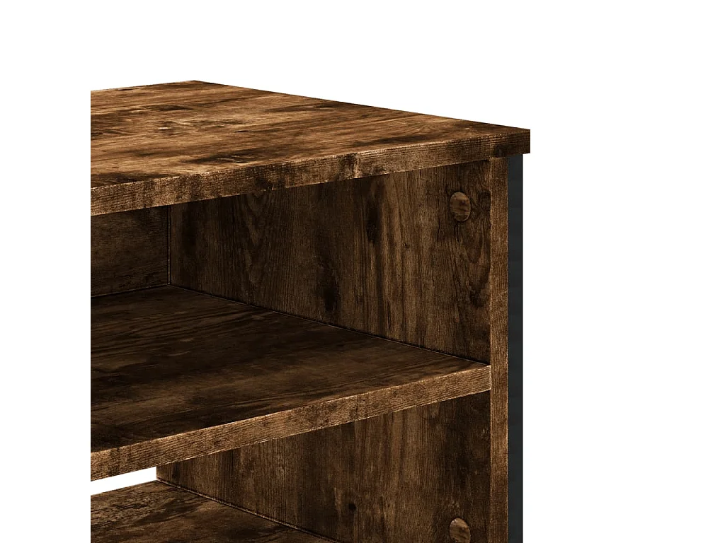 Zylar  Meuble TV chêne fumé 122x34x41 cm bois d'ingénierie