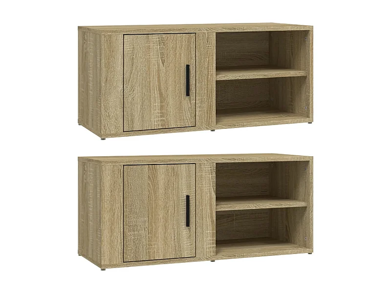 Arnaldo  Meubles TV 2 pcs Chêne sonoma 80x31,5x36 cm Bois d'ingénierie