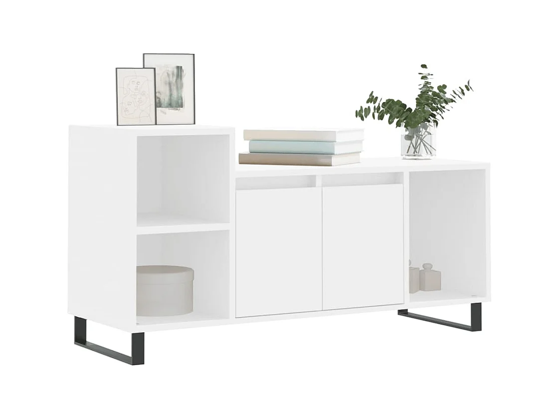 Pelkosenniemi  Meuble TV Blanc 100x35x55 cm Bois d'ingénierie