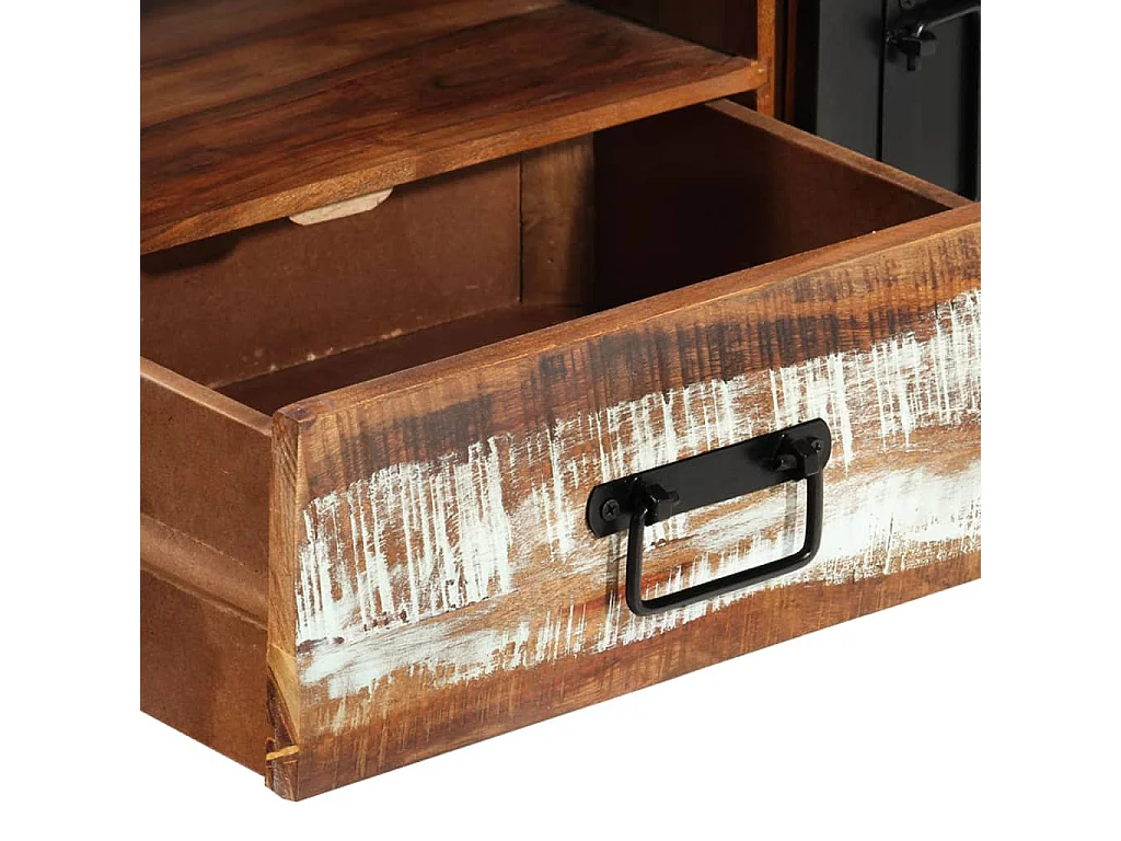 Sophie-Claudine-Marie  Meuble TV 120x30x40 cm Bois massif de récupération
