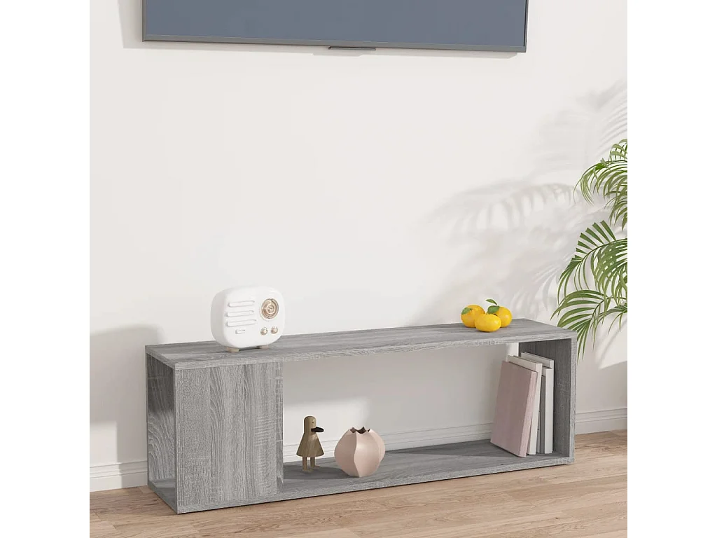 Norman  Tv-meubel 100x24x32 cm bewerkt hout grijs sonoma eikenkleurig