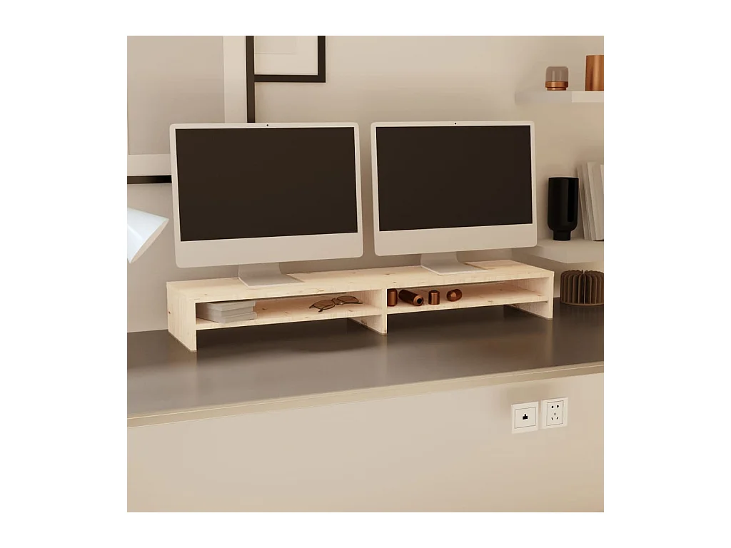 Prolenta Premium -  Support de moniteur 100x24x13 cm Bois de pin solide