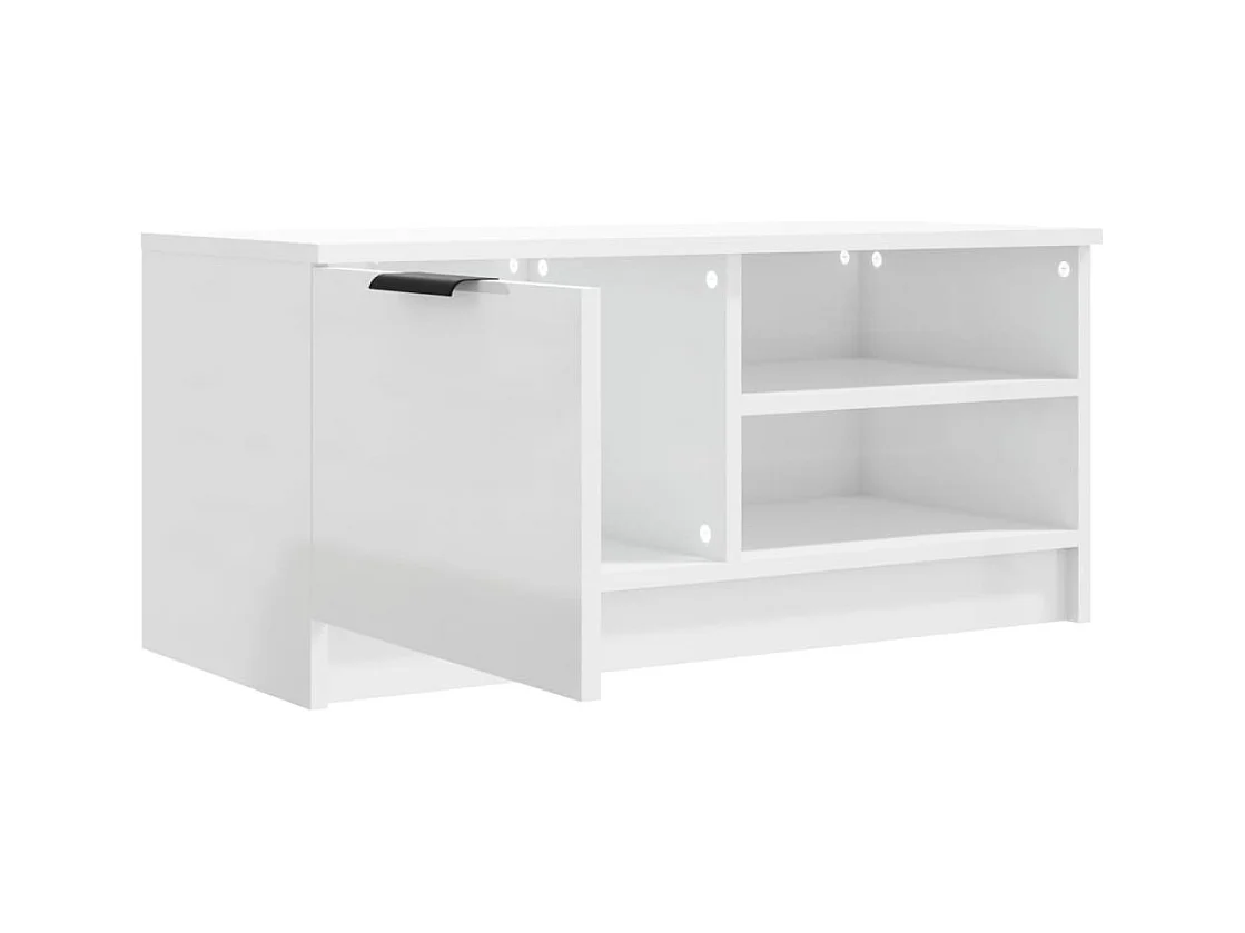 Bryvra  Meuble TV Blanc brillant 80x35x36,5 cm Bois d'ingénierie