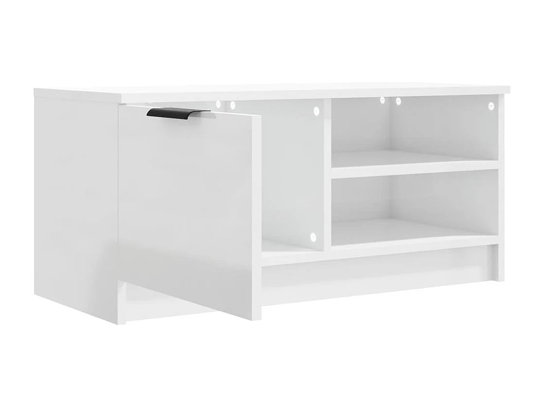 Bryvra  Meuble TV Blanc brillant 80x35x36,5 cm Bois d'ingénierie