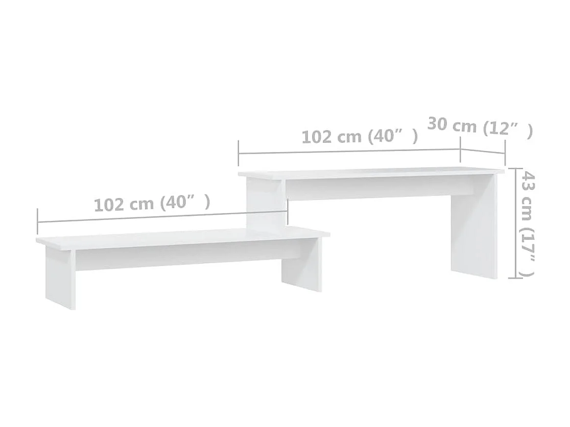 Gritnir  Mueble para TV madera contrachapada blanco 180x30x43 cm