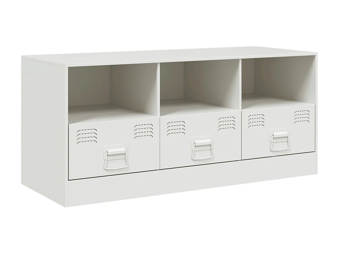 Dafina  Meuble TV blanc 99x39x44 cm acier