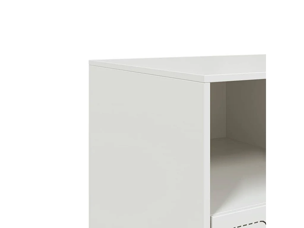 Dafina  Meuble TV blanc 99x39x44 cm acier