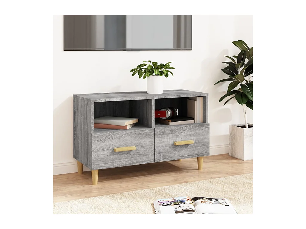 Millingen aan de Rijn  Meuble TV Sonoma gris 80x36x50 cm Bois d'ingénierie