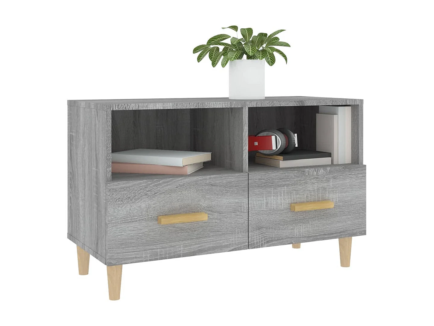 Millingen aan de Rijn  Meuble TV Sonoma gris 80x36x50 cm Bois d'ingénierie