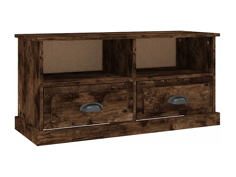 Vrelmi  Meuble TV chêne fumé 93x35,5x45 cm bois d'ingénierie