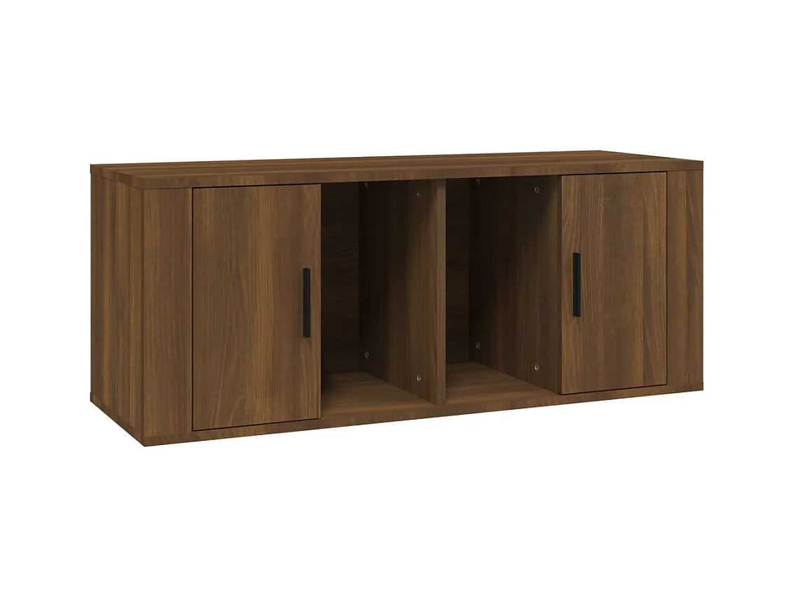 Alfinn  Tv-meubel 100x35x40 cm bewerkt hout bruin eikenkleur