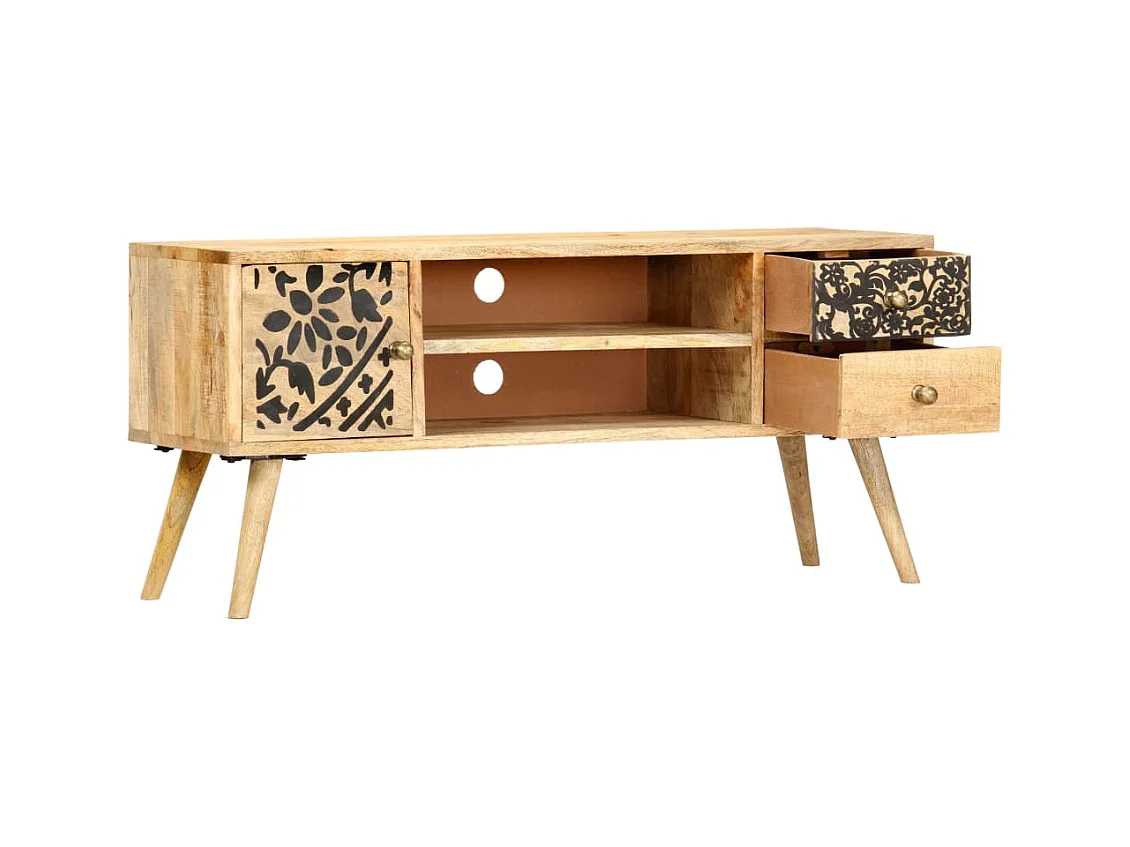 Garden Furniture -  Meuble TV 100x30x45 cm bois massif de manguier