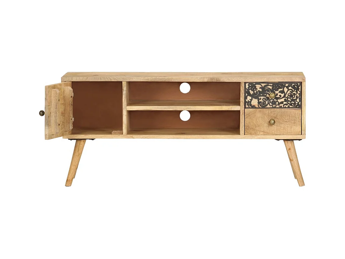 Garden Furniture -  Meuble TV 100x30x45 cm bois massif de manguier