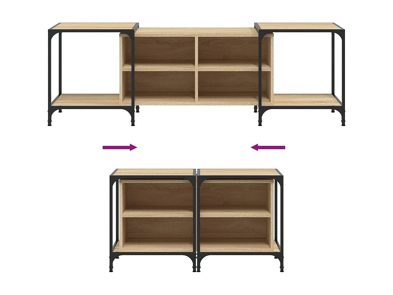 Celorna  Tv-meubel 153x37x50 cm bewerkt hout sonoma eikenkleurig