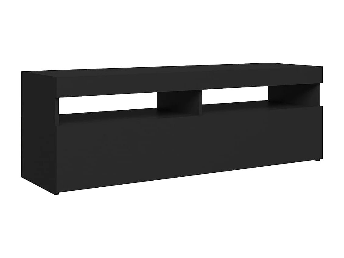 Ilion  Meuble TV avec lumières LED noir 120x35x40 cm