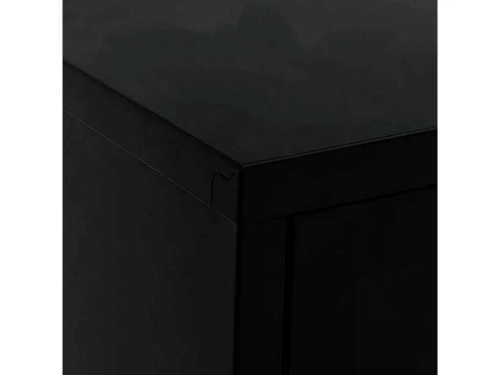 Zaanstad  Meuble TV Noir 90x30x44 cm Acier et verre