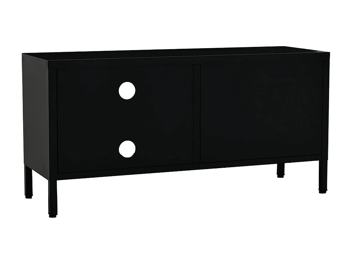 Zaanstad  Meuble TV Noir 90x30x44 cm Acier et verre