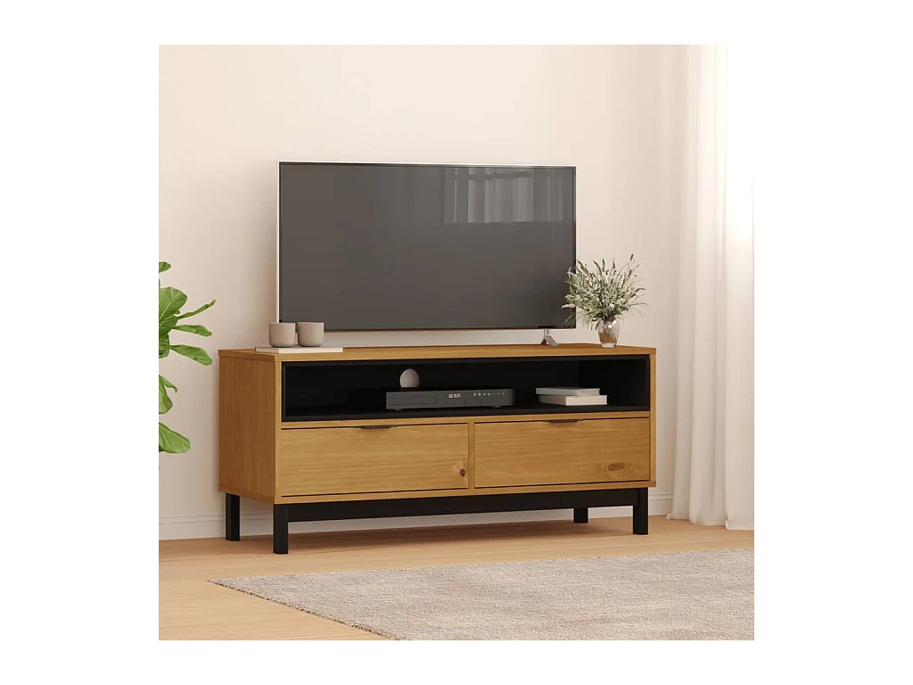 Garden Furniture -  Meuble TV FLAM 110x40x50 cm bois massif de pin