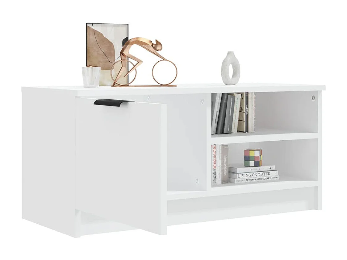Bryvra  Meuble TV Blanc 80x35x36,5 cm Bois d'ingénierie