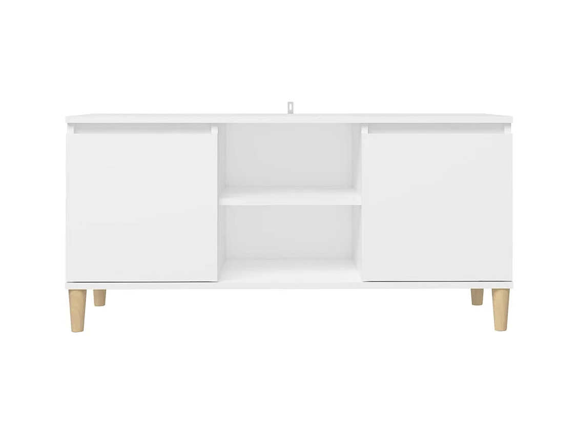 Xara  Tv-meubel met massief houten poten 103,5x35x50 cm wit