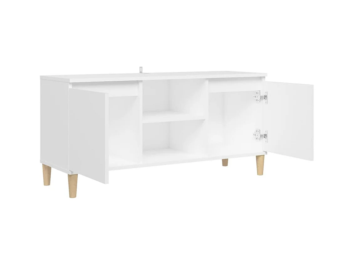 Xara  Tv-meubel met massief houten poten 103,5x35x50 cm wit