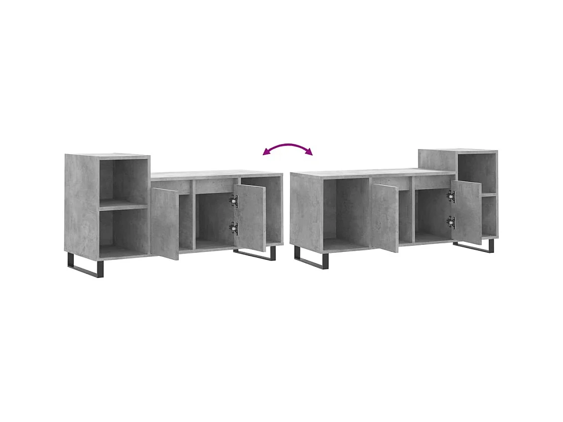 Pelkosenniemi  Meuble TV Gris béton 100x35x55 cm Bois d'ingénierie