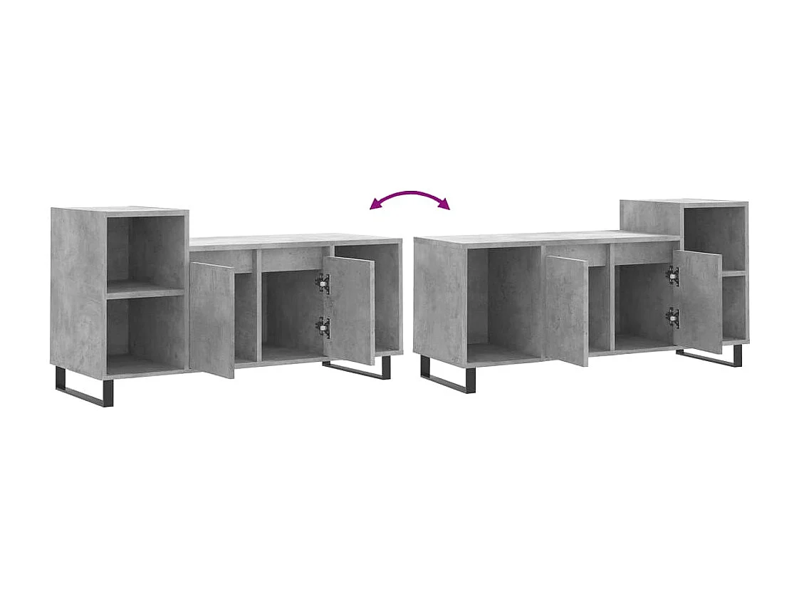 Pelkosenniemi  Meuble TV Gris béton 100x35x55 cm Bois d'ingénierie