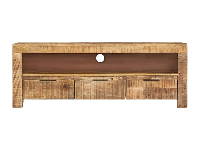 Nolan  Mueble para TV de madera maciza de mango rugosa 110x30x40 cm