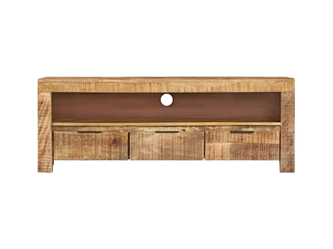 Nolan  Meuble TV 110x30x40 cm Bois de manguier brut