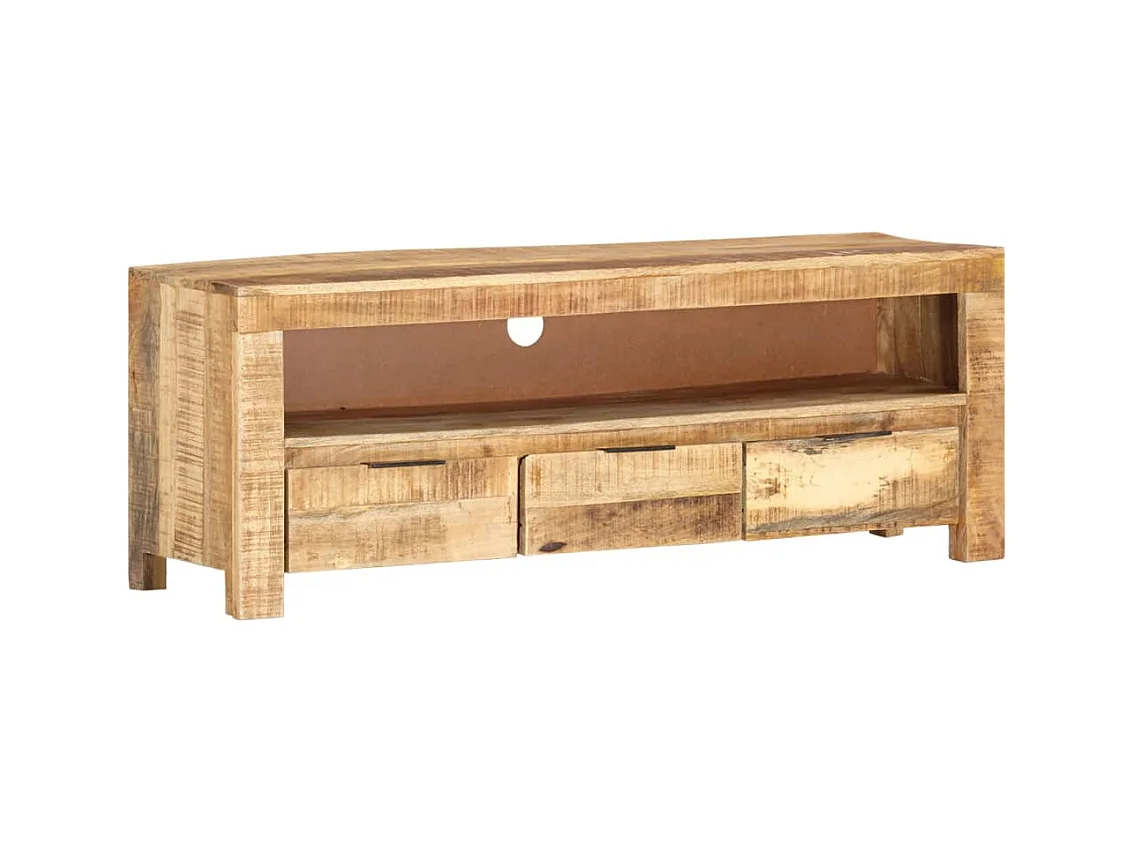 Nolan  Meuble TV 110x30x40 cm Bois de manguier brut