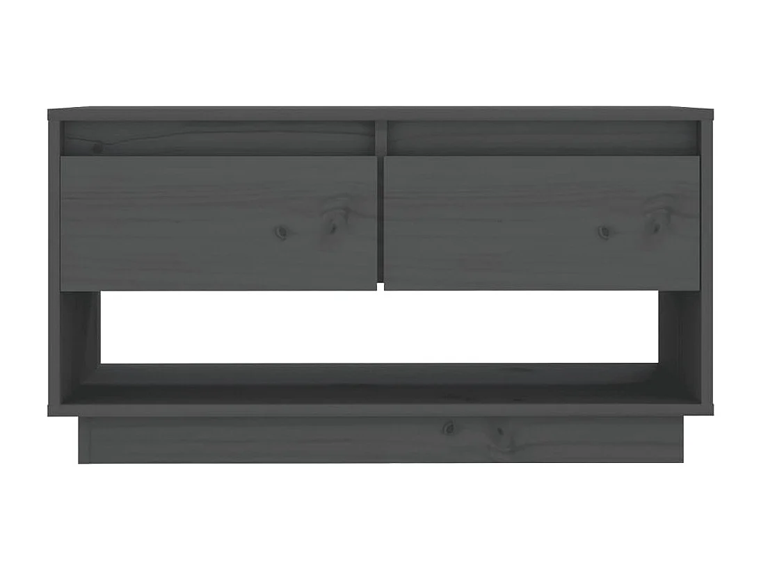 Megan Lynn  Meuble TV Gris 74x34x40 cm Bois de pin massif