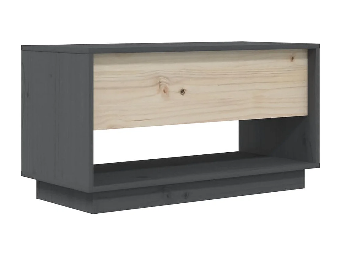 Megan Lynn  Tv-meubel 74x34x40 cm massief grenenhout grijs