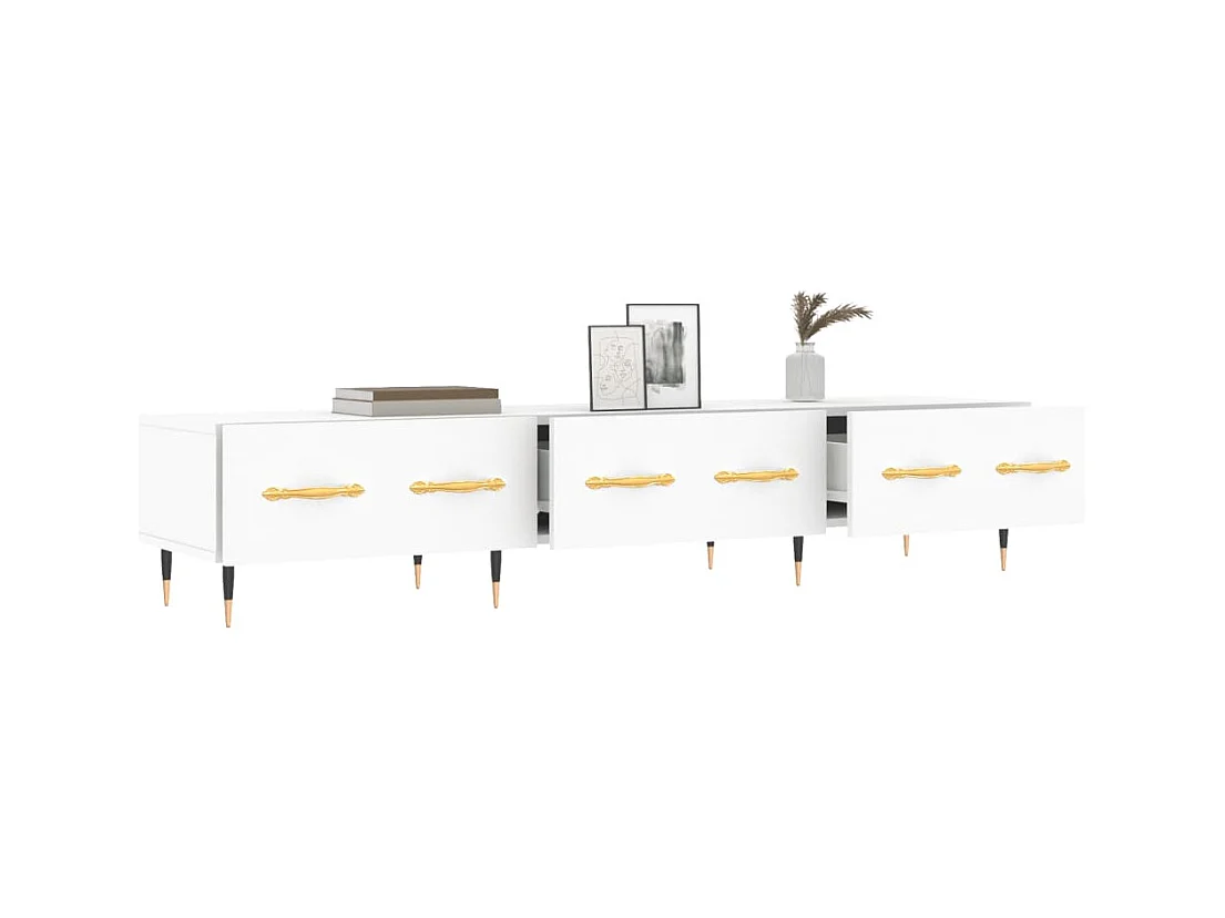 Sylvain-Paul  Meuble TV blanc 150x36x30 cm bois d'ingénierie