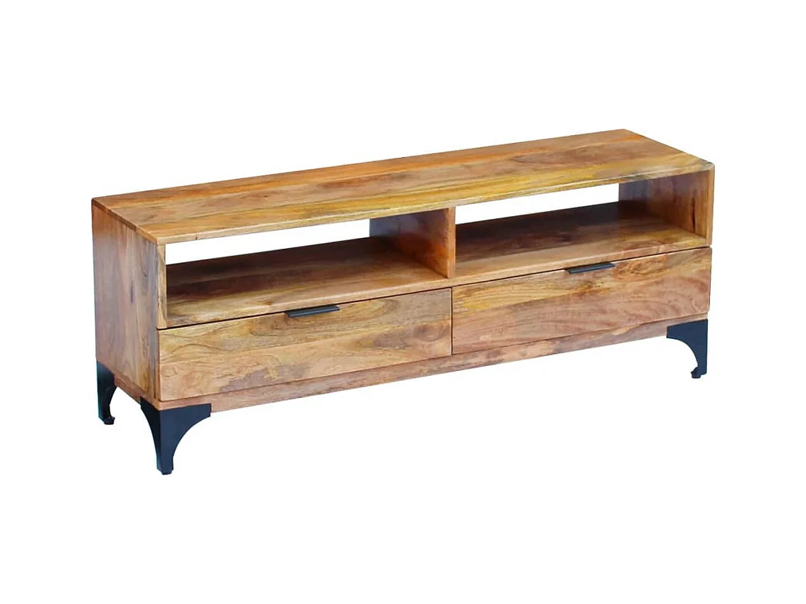 Leyla  Meuble TV bois de manguier 120x35x45 cm