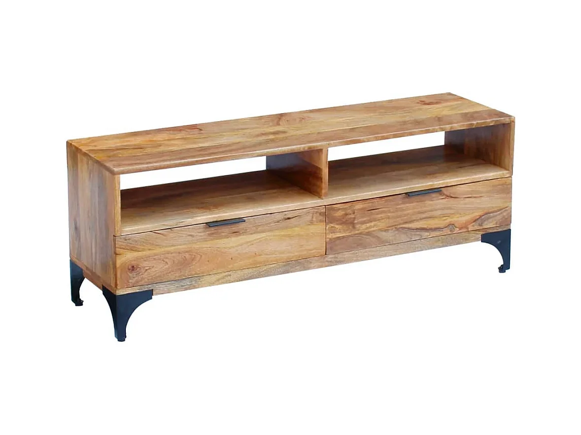 Leyla  Meuble TV bois de manguier 120x35x45 cm