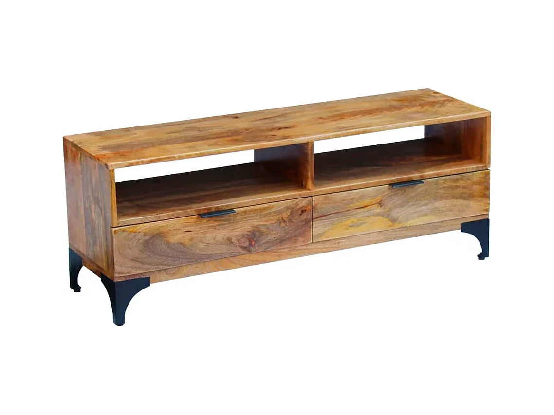 Leyla  Meuble TV bois de manguier 120x35x45 cm
