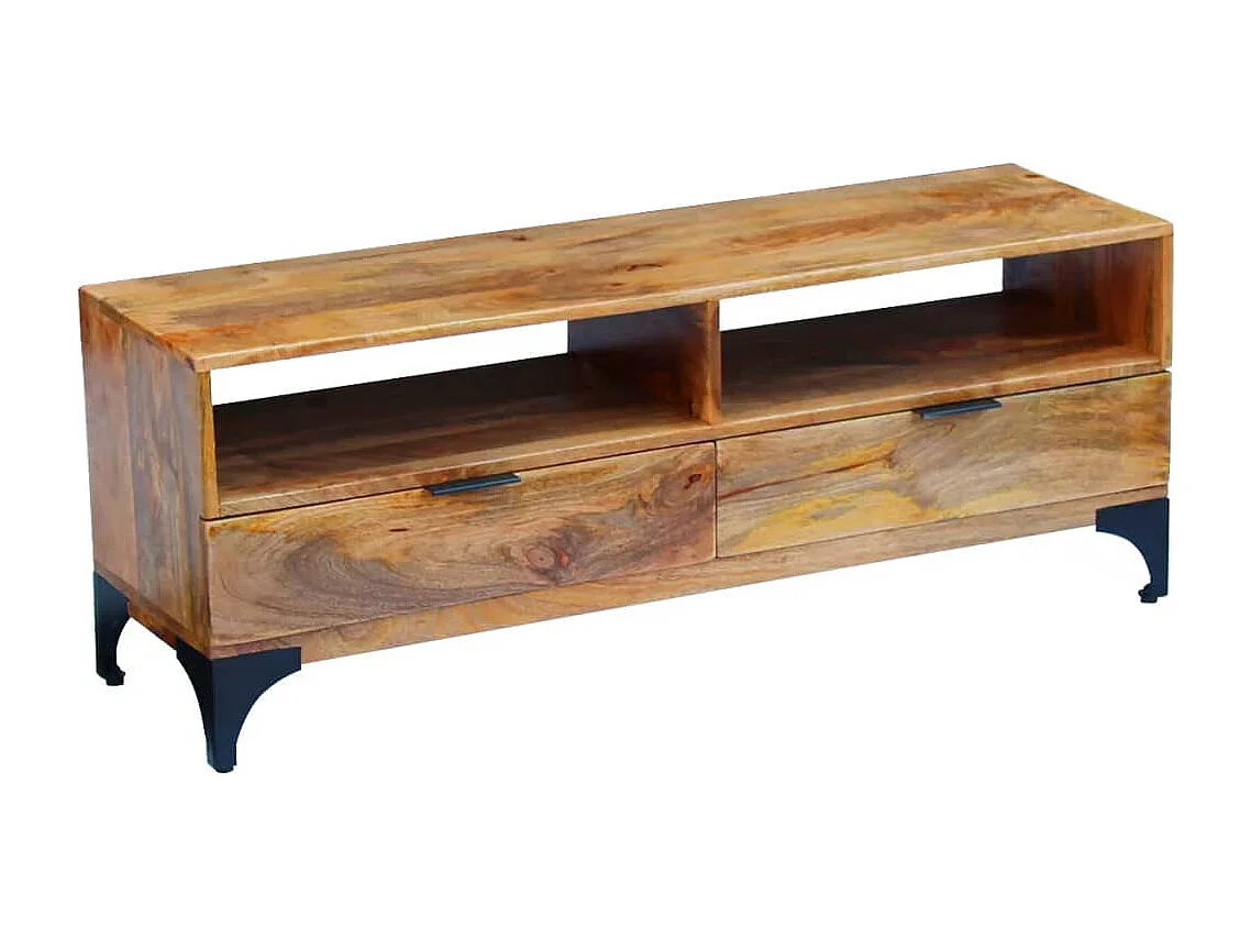 Leyla  Meuble TV bois de manguier 120x35x45 cm
