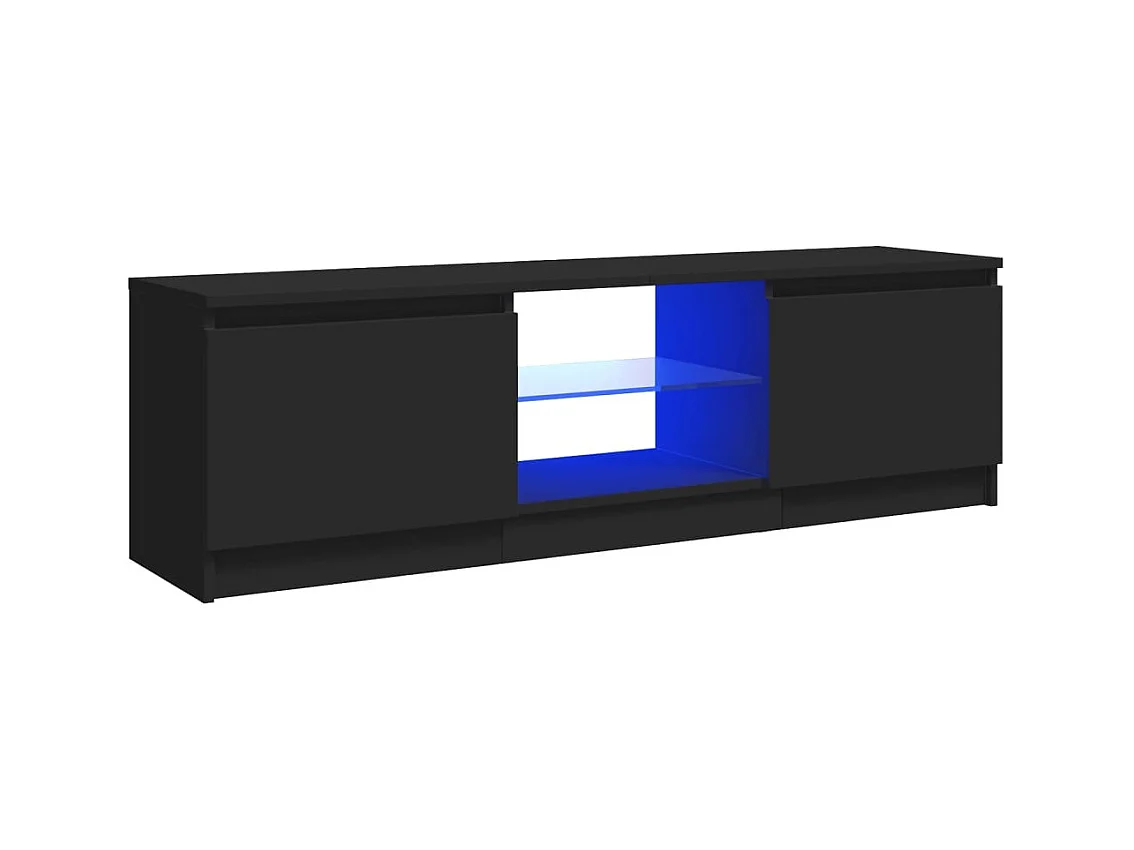 Vasil  Meuble TV avec lumières LED Noir 120x30x36 cm